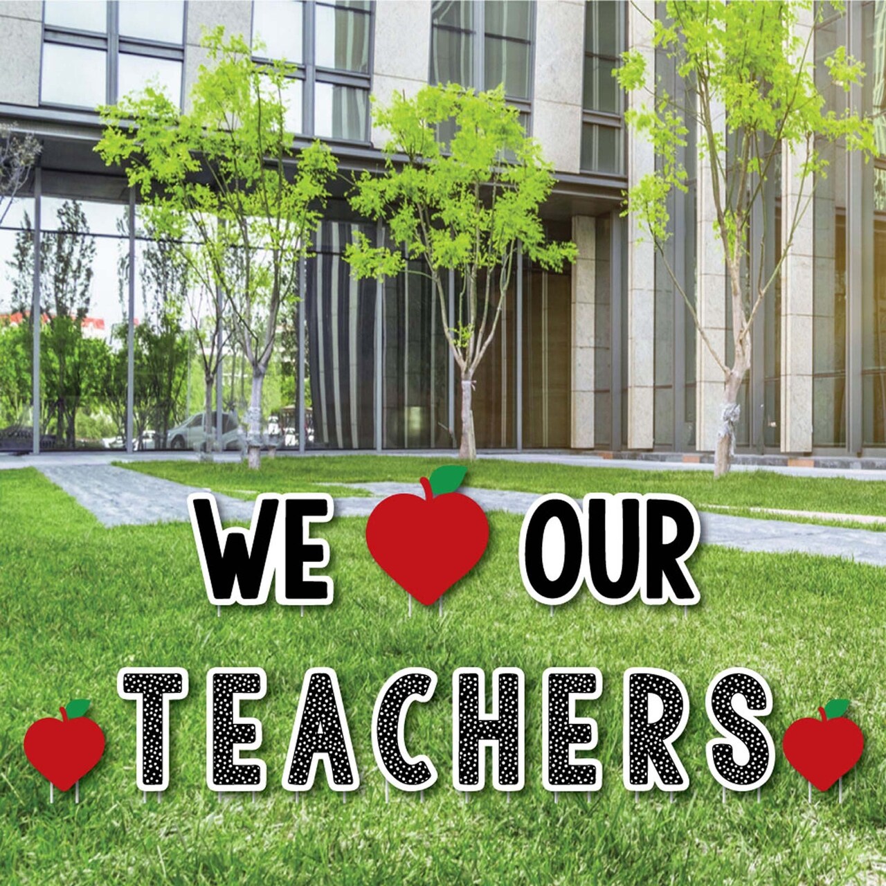 Big Dot of Happiness Teacher Appreciation - First & Last Day of School Yard Sign Outdoor Lawn Decor - Thank You Yard Signs - We Love Our Teachers